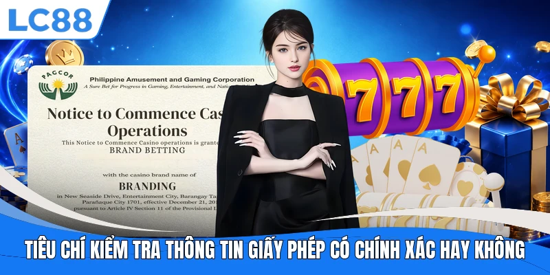 Tiêu chí kiểm tra thông tin giấy phép có chính xác hay không